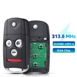 2007-2008 Acura TL / 4-Button Flip Key / PN: 3511-306 / OUCG8D-439H-A (AFTERMARKET)